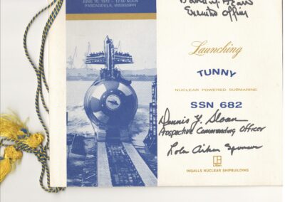 USS TUNNY Launch Booklet Cover